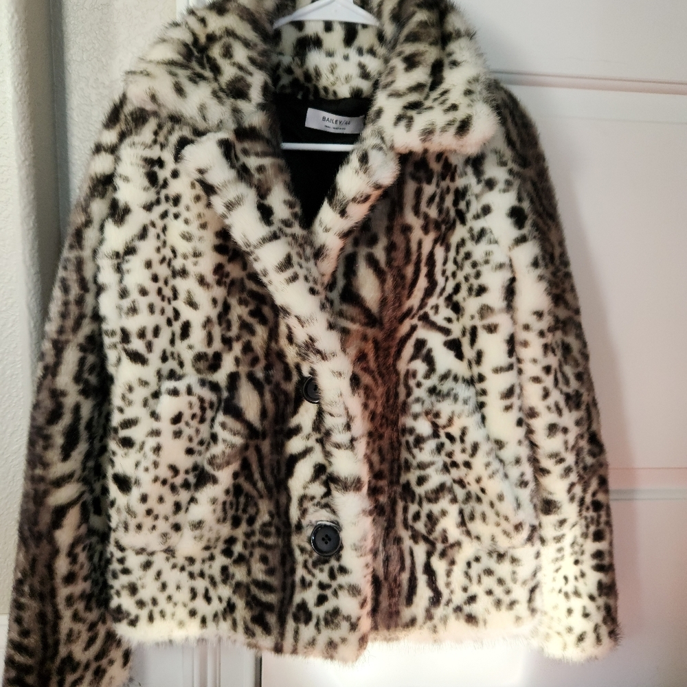 Bailey 44 Leopard Print Faux Fur Jacket